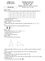 Đề thi học kì 2 môn Toán lớp 7 năm 2019-2020 có đáp án - Trường THCS Nguyễn Thị Lựu