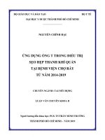 Ứng dụng ống t trong điều trị sẹo hẹp thanh khí quản tại bệnh viện chợ rẫy từ năm 2014 2019 