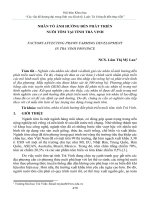 Nhân tố ảnh hưởng đến phát triển nuôi tôm tại tỉnh Trà Vinh