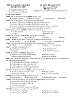 Đề thi học kì 2 môn Vật lí lớp 6 năm 2019-2020 có đáp án - Phòng GD&ĐT huyện Tân Yên