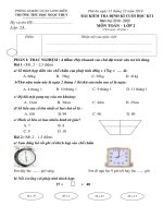 Đề thi học kì 1 môn Toán lớp 2 năm 2019-2020 - Trường Tiểu học Ngọc Thụy
