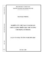Luận văn thạc sĩ nghiên cứu chế tạo và đánh giá chất lượng nguyên liệu nhũ tương cho động cơ diezel 
