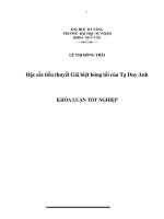 Đặc sắc tiểu thuyết giã biệt bóng tối của tạ duy anh 