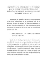 Tiểu luận NHẬN THỨC và vận DỤNG của ĐẢNG TA về QUY LUẬT QUAN hệ sản XUẤT PHÙ hợp với TRÌNH độ PHÁT TRIỂN của LỰNG LƯỢNG sản XUẤT TRONG CÔNG CUỘC đổi mới đất nước HIỆN NAY