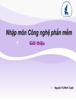 Bài giảng Nhập môn công nghệ phần mềm - Nguyễn Thị Minh Tuyền