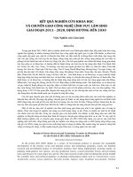 Kết quả nghiên cứu khoa học và chuyển giao công nghệ lĩnh vực lâm sinh giai đoạn 2011-2020, định hướng đến 2030
