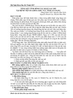 Tổng kết tình hình tắc ruột sau mổ tại Bệnh viện Đa khoa khu vực tỉnh An Giang