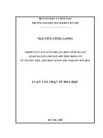 Luận văn thạc sĩ nghiên cứu sản xuất phụ gia biến ma sát (giảm ma sát) cho dầu bôi trơn động cơ từ nguyên liệu axit 