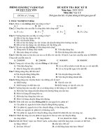 Đề thi học kì 2 môn Vật lí lớp 8 năm 2019-2020 có đáp án - Phòng GD&ĐT huyện Tân Yên