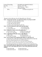 Đề thi học kì 1 môn Khoa học lớp 4 năm 2019-2020 có đáp án - Trường Tiểu học Kim Đồng