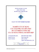 Luận văn tốt nghiệp nghiên cứu sử dụng các loại phụ gia hóa học để cải thiện cường độ của xi măng portland hỗn hợp 