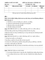 Đề thi học kì 2 môn Khoa học lớp 4 năm 2019-2020 - Trường Tiểu học số 2 Sen Thủy