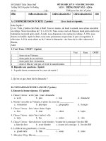 Đề thi học kì 2 môn Tiếng Pháp lớp 6 năm 2019-2020 có đáp án - Trường THCS Nguyễn Tri Phương (NN2)