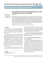 Phát triển kĩ năng thực hành cho sinh viên ngành công tác xã hội trường Đại học Sư phạm - Đại học Đà Nẵng