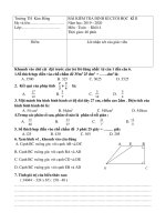 Đề thi học kì 2 môn Toán lớp 4 năm 2019-2020 có đáp án - Trường Tiểu học Kim Đồng