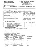 Đề thi học kì 2 môn Tiếng Pháp lớp 7 năm 2019-2020 có đáp án - Trường THCS Nguyễn Tri Phương (NN2)