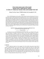 Ứng dụng khoa học công nghệ trong phát triển rừng trồng ở Công ty TNHH Hai thành viên Lâm nghiệp Yên Thế