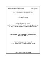 Tóm tắt Luận văn Thạc sĩ Luật Hiến pháp và Luật Hành chính: Bảo vệ quyền con người thông qua kiểm sát giải quyết các vụ việc dân sự - Từ thực tiễn huyện Bố Trạch, tỉnh Quảng Bình