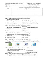 Đề thi học kì 2 môn Tin học lớp 3 năm 2019-2020 có đáp án - Trường Tiểu học Nghĩa Dõng