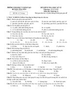 Đề thi học kì 2 môn Sinh học lớp 6 năm 2019-2020 có đáp án - Phòng GD&ĐT huyện Tân Yên
