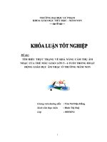 Tìm hiểu thực trạng khả năng cảm thụ âm nhạc của trẻ mẫu giáo lớn trong hoạt động giáo dục âm nhạc ở trường mầm non 