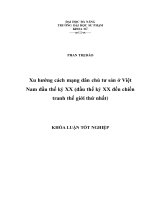 Xu hướng cách mạng dân chủ tư sản ở việt nam đầu thế kỷ XX (đầu thế kỷ XX đến chiến tranh thế giới thứ nhất) 