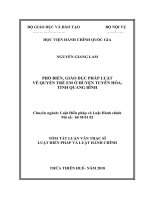 Tóm tắt Luận văn Thạc sĩ Luật Hiến pháp và Luật Hành chính: Phổ biến, giáo dục về quyền trẻ em ở Huyện Tuyên Hóa, tỉnh Quảng Bình