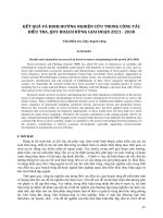 Kết quả và định hướng nghiên cứu trong công tác điều tra, quy hoạch rừng giai đoạn 2021-2030