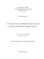 Sử dụng một cặp phương pháp adams để giải số phương trình vi phân 