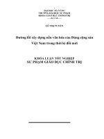 Đường lối xây dựng nền văn hóa của đảng cộng sản việt nam trong thời kì đổi mới 