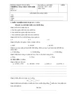 Đề thi học kì 2 môn Toán lớp 3 năm 2019-2020 có đáp án - Trường TH&THCS Tiên Hải