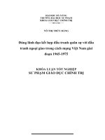 Đảng lãnh đạo kết hợp đấu tranh quân sự với đấu tranh ngoại giao trong cách mạng việt nam giai đoạn 1965 1975 