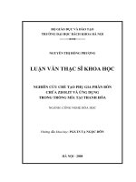 Luận văn thạc sĩ nghiên cứu chế tạo phụ gia phân bón chứa zeolit và ứng dụng trong trồng mía tại thanh hoá 