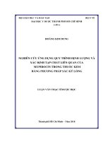 Nghiên cứu ứng dụng quy trình định lượng và xác định tạp chất liên quan của mupirocin trong thuốc kem bằng phương pháp sắc ký lỏng 
