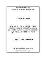 Luận văn kinh tế Tác Động Tương Đối Của Tăng Trưởng Kinh Tế Của Mỹ Và Trung Quốc