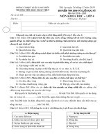 Đề thi học kì 1 môn Khoa học lớp 4 năm 2019-2020 - Trường Tiểu học Ngọc Thụy