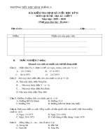 Đề thi học kì 2 môn Lịch sử và Địa lí lớp 5 năm 2019-2020 có đáp án - Trường Tiểu học Bình Thắng A