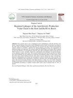 Liên kết vùng của chuỗi giá trị hàng hóa nông lâm nghiệp trên lưu vực sông Ba, sông Kôn