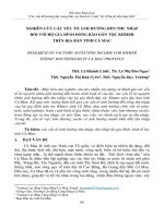 Nghiên cứu các yếu tố ảnh hưởng đến thu nhập đối với hộ gia đình đồng bào dân tộc Khmer trên địa bàn tỉnh Cà Mau