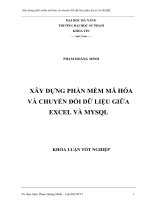 Xây dựng phần mềm mã hóa và chuyển đổi dữ liệu giữa excel và MySQL 