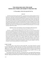 Ứng dụng khoa học công nghệ trong phát triển lâm nghiệp ở tỉnh Phú Thọ