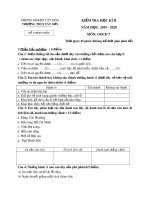 Đề thi học kì 2 môn GDCD lớp 7 năm 2019-2020 có đáp án - Trường THCS Tây Sơn