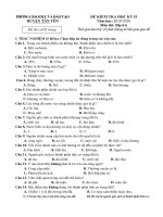 Đề thi học kì 2 môn Địa lí lớp 6 năm 2019-2020 có đáp án - Phòng GD&ĐT huyện Tân Yên