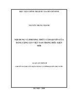 Nội dung và phương thức cầm quyền của Đảng Cộng sản Việt Nam trong điều kiện mới.