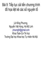 Bài giảng Bài 9: Tiếp tục cải tiến chương trình đồ họa liệt kê các số nguyên tố