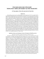 Ứng dụng khoa học công nghệ trong phát triển lâm nghiệp tại tỉnh Thanh Hóa