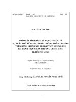 Khảo sát tình hình sử dụng thuốc và sự tuân thủ sử dụng thuốc chống loãng xương trên bệnh nhân cao tuổi gãy cổ xương đùi tại bệnh viện chấn thương chỉnh hình tp  hồ chí minh 