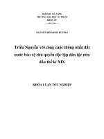 Triều nguyễn với công cuộc thống nhất đất nước bảo vệ chủ quyền độc lập dân tộc nửa đầu thế kỉ XIX 