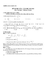 Đề thi học kì 2 môn Toán lớp 9 năm 2019-2020 có đáp án - Trường THCS Nghĩa Tân