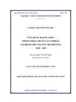 Ứng dụng dao plasma trong phẫu thuật cắt amiđan tại bệnh viện nguyễn tri phương 2018   2019 